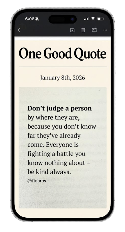 One Good Quote newsletter preview